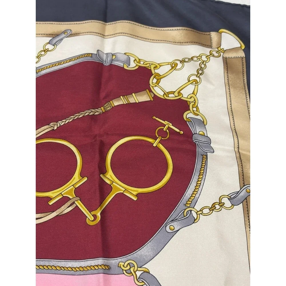 Vintage CELINE Silk Equestrian Square Scarf 33